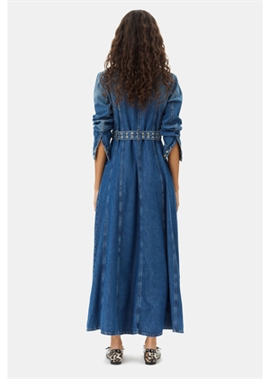 Light denim maxi kjole Mid Blue Vintage J1611 Ganni 